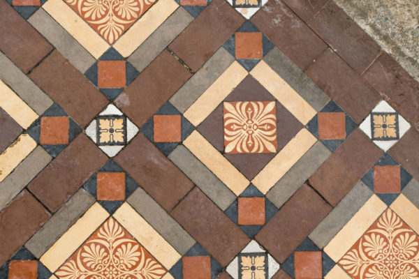 Present day view of our 1870s encaustic tiles from above.